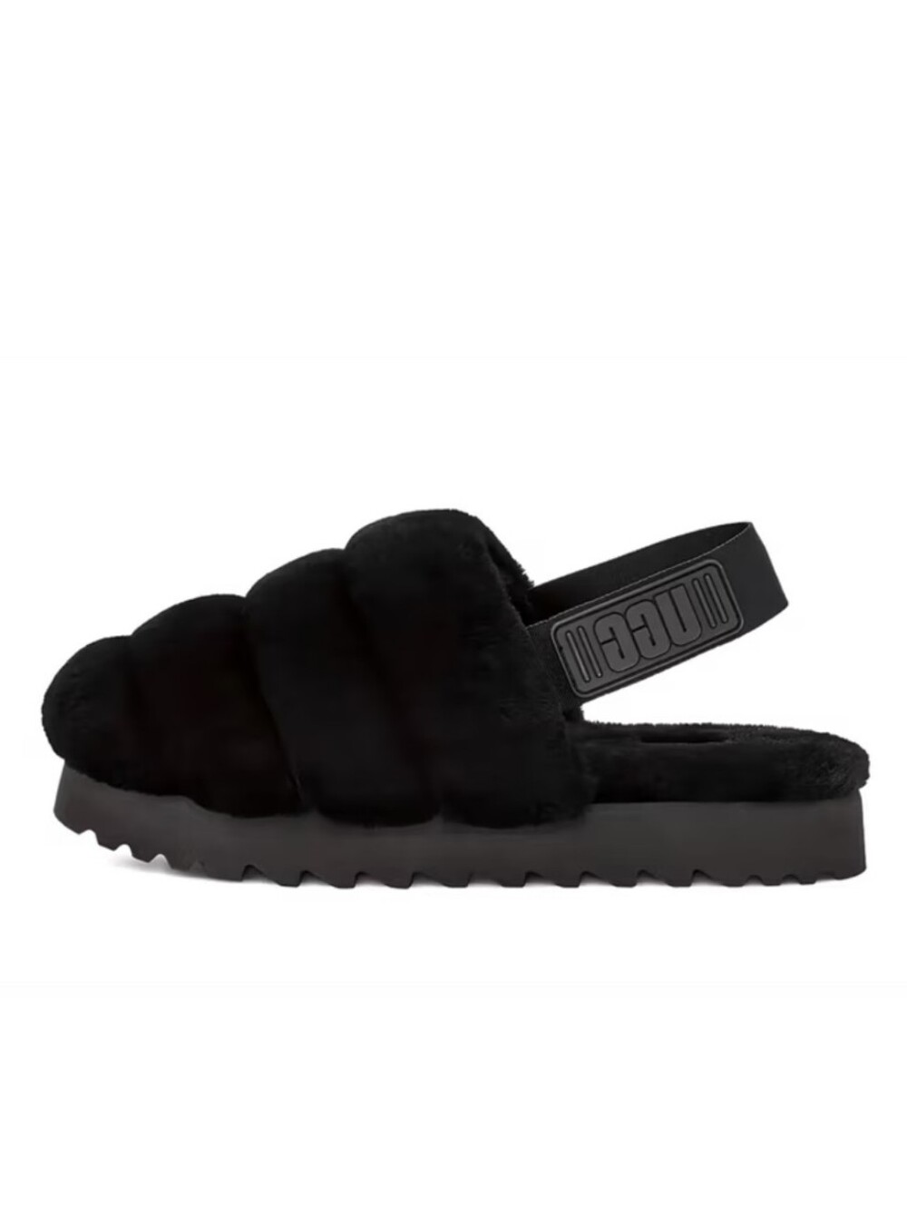 UGG Super Fluff Slippers Black Size 7